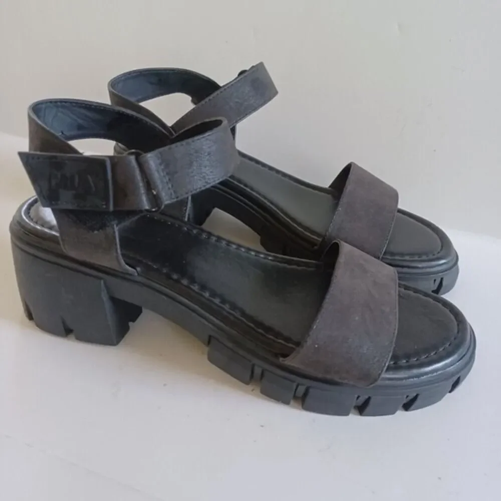 Platform Sandals Y2K 90s 2000s Chunky Sawtooth Lugsole Grunge MIA‎ Sz 9.5 Skylar